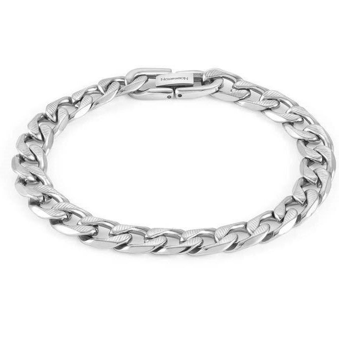 B-YOND steel bracelet STRIPED CURB MEDIUM