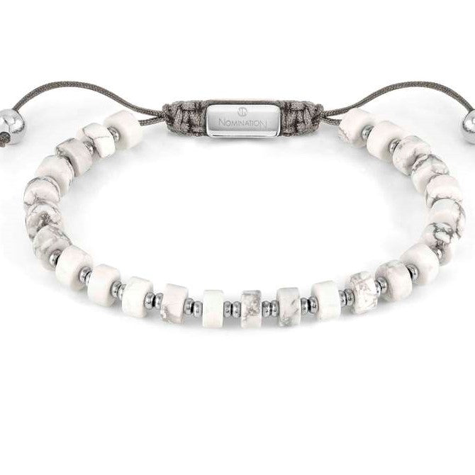 027926/085* INSTINCT STYLE bracelet,steel, stones WHITE TURQUOISE