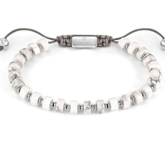 027926/085* INSTINCT STYLE bracelet,steel, stones WHITE TURQUOISE