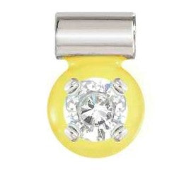 148824/032 SEIMIA ed. CANDY SYMBOLS in 925 silver enamel and 1 cz WHITE and yellow enamel