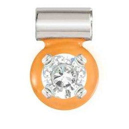 148824/033 SEIMIA ed. CANDY SYMBOLS in 925 silver enamel and 1 cz WHITE and orange enamel
