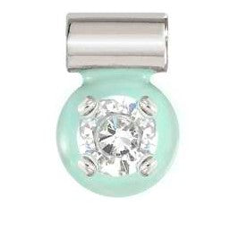 148824/034 SEIMIA ed. CANDY SYMBOLS in 925 silver enamel and 1 cz WHITE and turquoise enamel