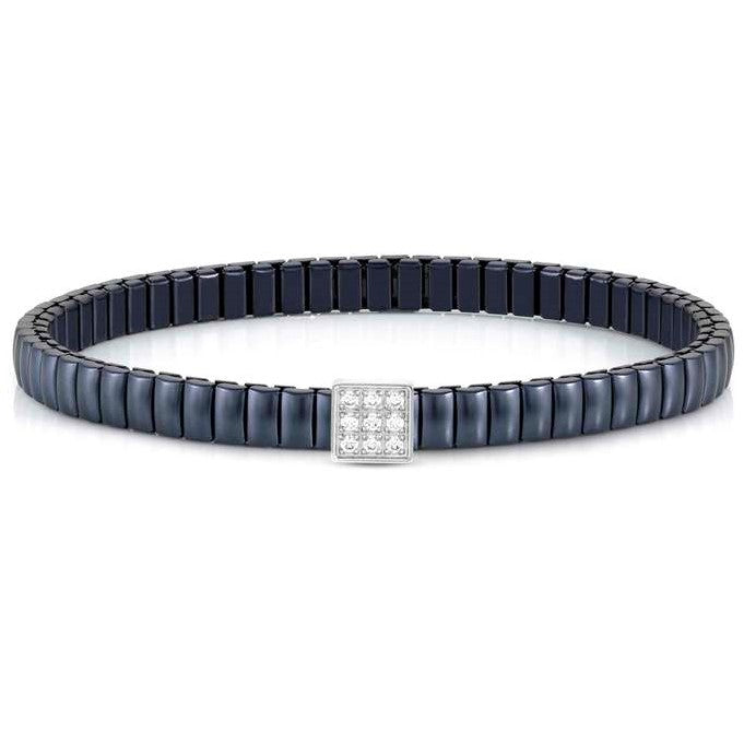 XTE XSMALL bracelet ed. LIFE in steel and cz fin. BLUE Square