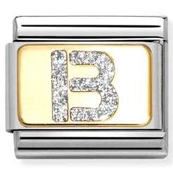030291/02 Classic GLITTER LETTER steel, enamel, 18k gold B