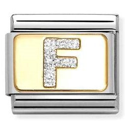 030291/06 Classic GLITTER LETTER steel, enamel, 18k gold F