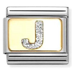 030291/10 Classic GLITTER LETTER steel, enamel, 18k gold J