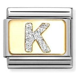 030291/11 Classic GLITTER LETTER steel, enamel, 18k gold K