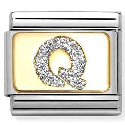030291/17 Classic GLITTER LETTER steel, enamel, 18k gold Q