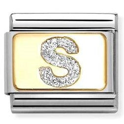 030291/19Classic GLITTER LETTER steel, enamel, 18k gold S