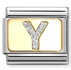 030291/25 Classic GLITTER LETTER steel, enamel, 18k gold Y