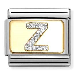 030291/26 Classic GLITTER LETTER steel, enamel, 18k gold Z