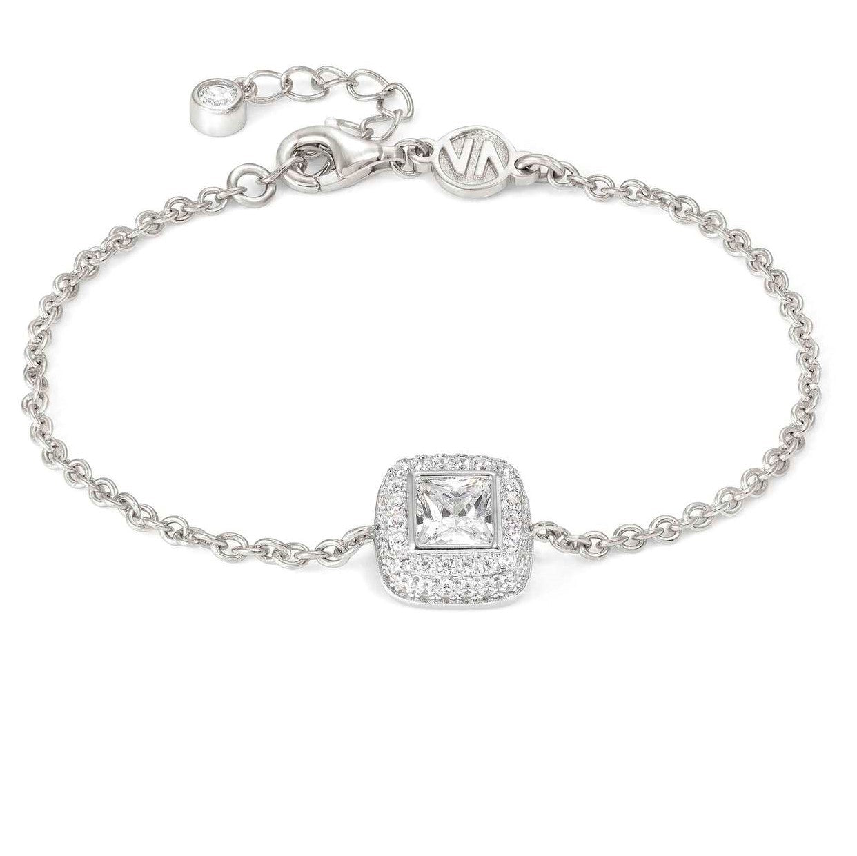 240405/036* DOMINA Sterling Silver Bracelet cubic zirconia pavè Square