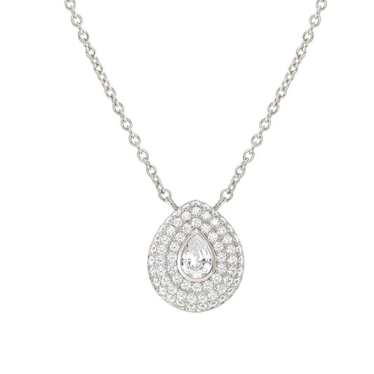 240406/015* DOMINA necklace in 925 sterling silver and cubic zirconia pavé Drop