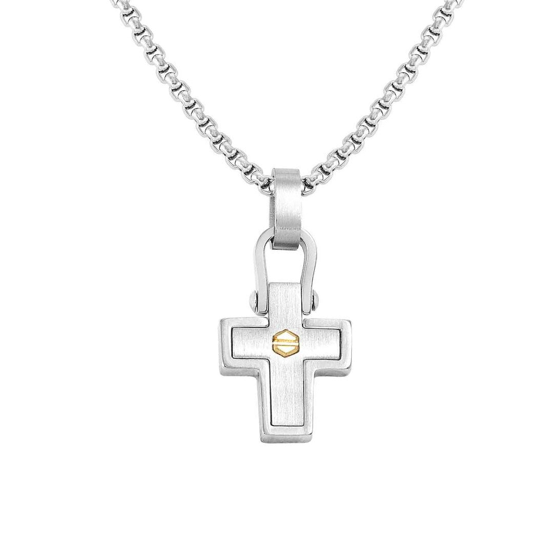 MANVISION necklace, steel CROSS Yellow Gold 133004/012