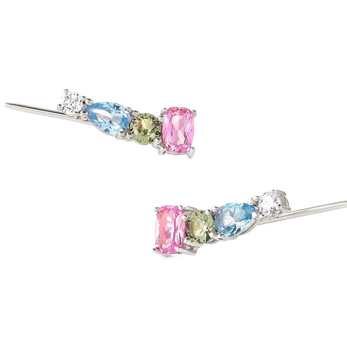 149827/010 SIMPLE COLOR WAVE RICH earrings,925 silver,CZ, Silver