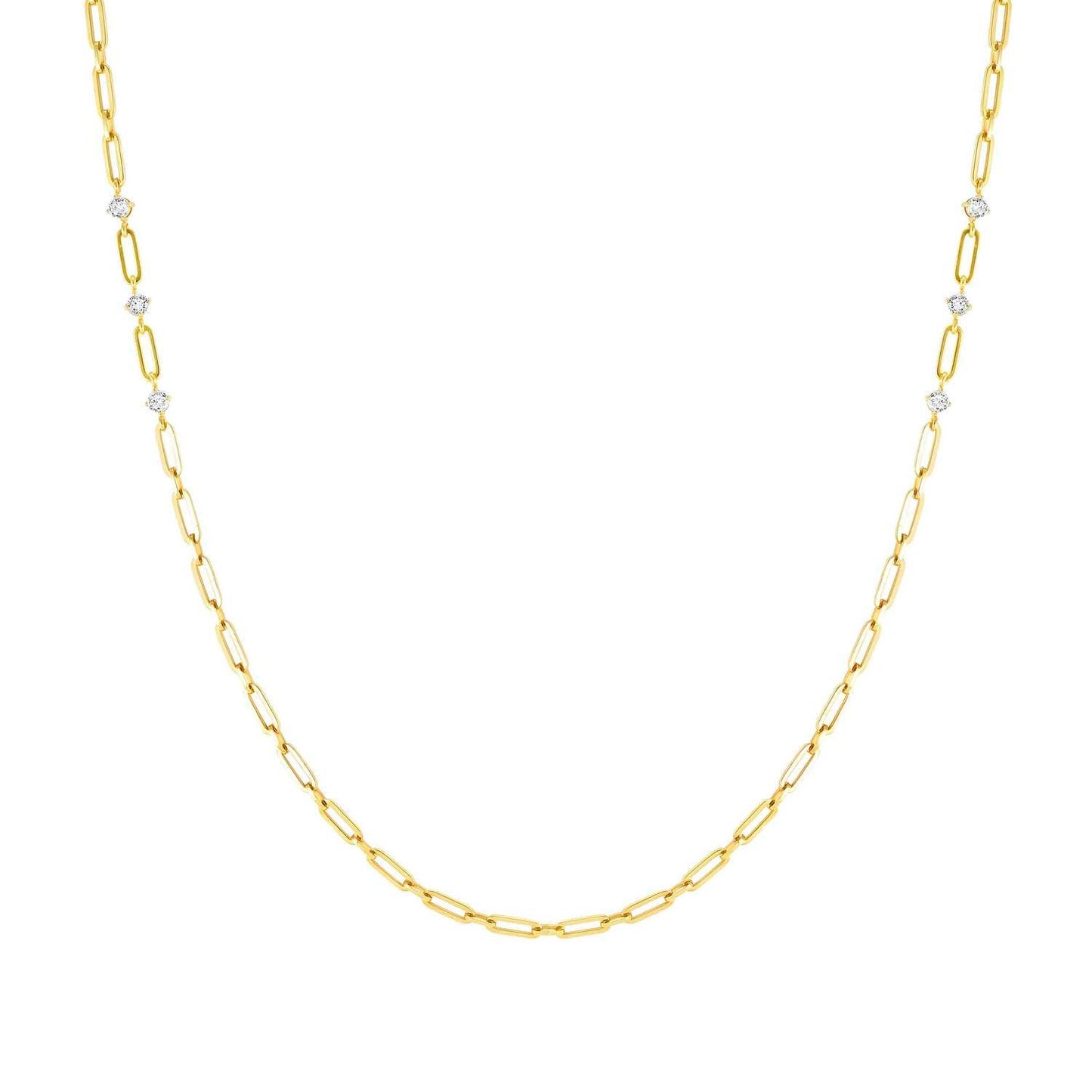 029402/012 CHAINSOFSTYLE Yellow PVD & Steel CZ LONG Necklace