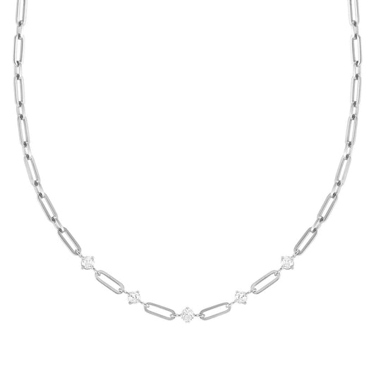 029401/001 CHAINSOFSTYLE Stainless Steel and CZ Necklace
