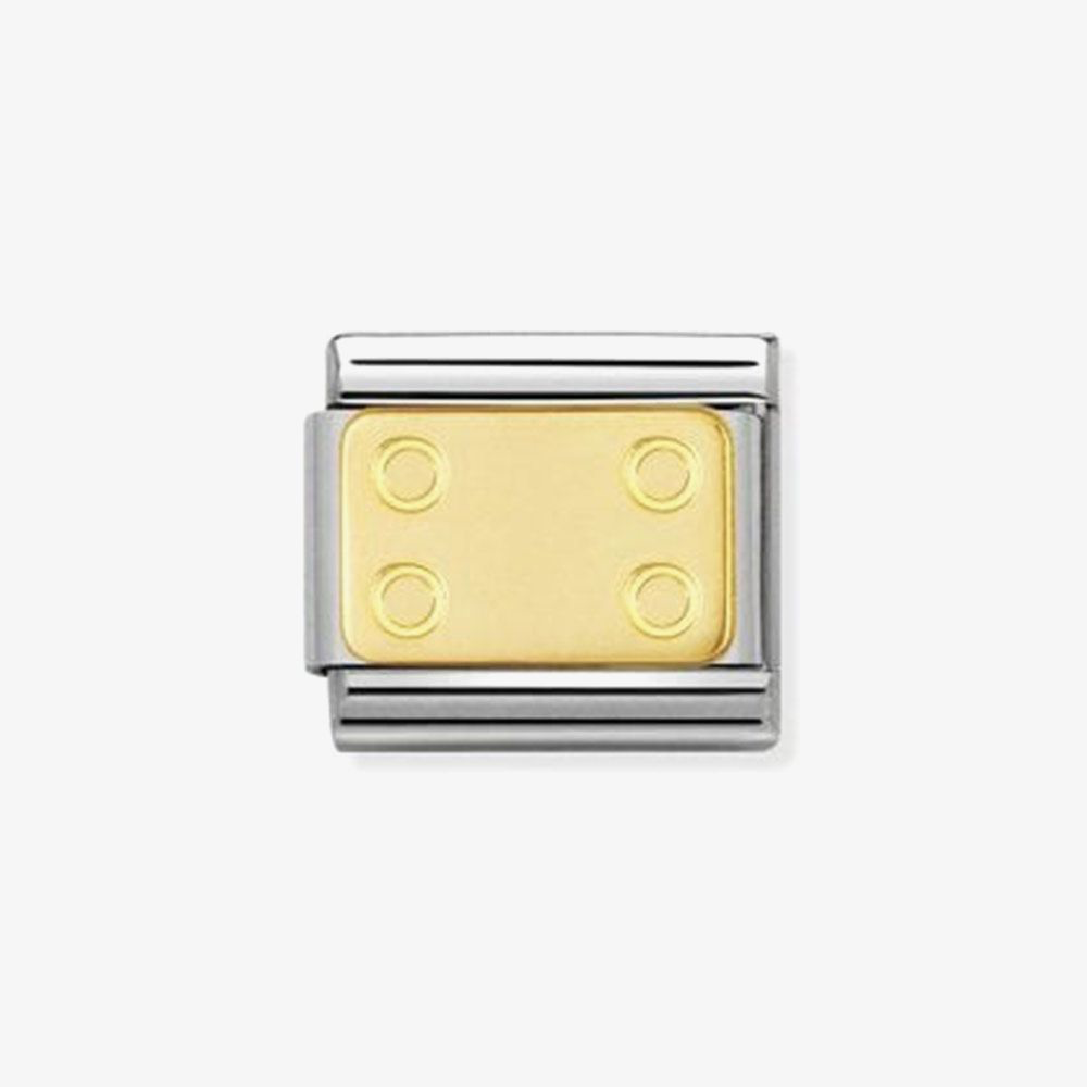 030153/17D Classic ENGRAVED signs S/Steel with 18K YG round detail