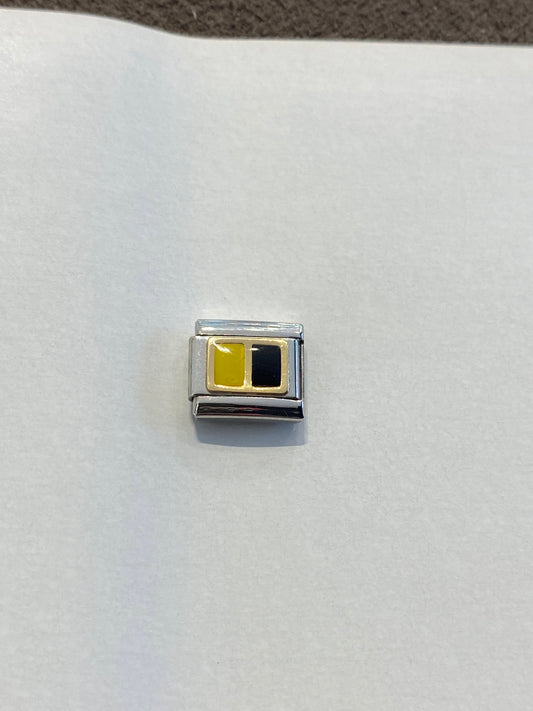 030268/03D Classic FLAG,S/steel,enamel,18k gold Yellow and Black