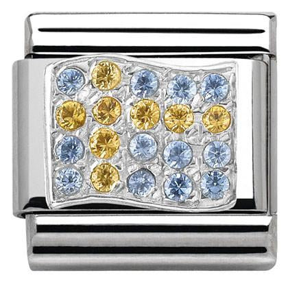 330318/13 Classic Flag, S/Steel, CZ, Silver Sweden