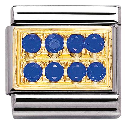 030314/04 Classic PAVE,S/steel,18k gold,CZ,BLUEj