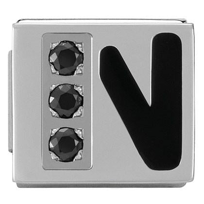 Composable Ikons LETTERS in stainless steel?enamel and zirc. (14_N)