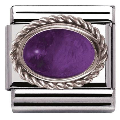 330504/02 Classic SEMIPRECIOUS STONES,s/ steel.silver setting, AMETHYST