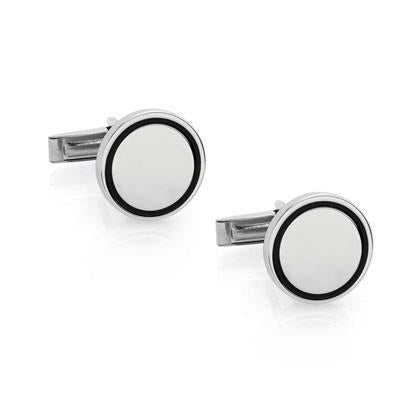 Cufflinks METROPOLITAN in steel with enamel (011_Circle)