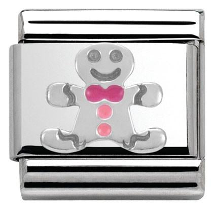 330204/09 Classic S/steel,enamel,Silver 925 Gingerbread Man