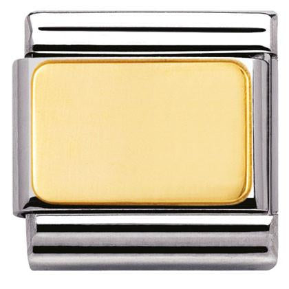 030121/01 Classic Plate,S/steel &18k Plain gold