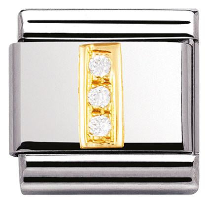 030301/09 Classic LETTERS,S/steel,18k gold,CZ I