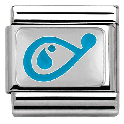 330280/04Classic, steel ,enamel & silver Blue Sonogram Ciao Lapo