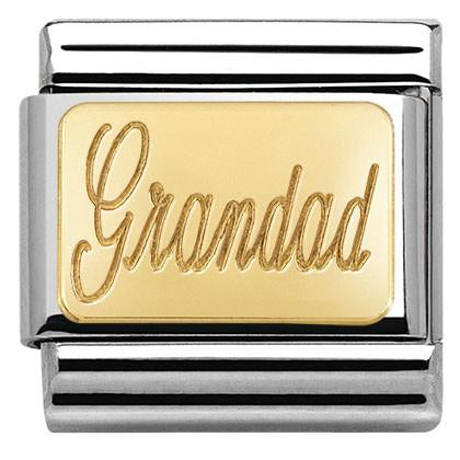 030121/28 Classic ENGRAVED SIGNS,S/steel,18k gold Grandad