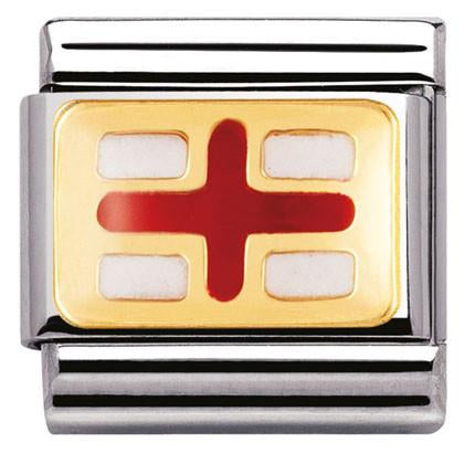 030234/08 Classic FLAG,S/steel,enamel,18k gold ENGLAND