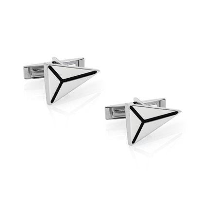 Cufflinks METROPOLITAN in steel with enamel (009_Spear)
