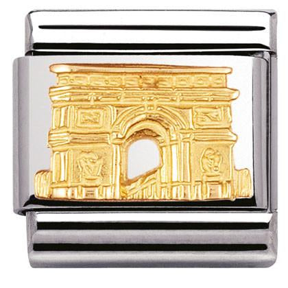 030123/31 Classic RELIEF MONUMETS,S/Steel,18k gold Arc de Triomph (France)