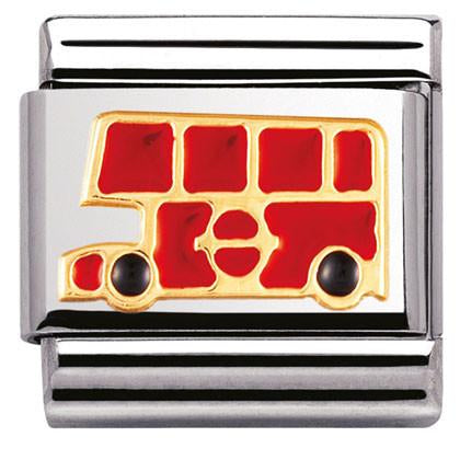 030210/19 Classic S/Steel,enamel,18k gold London Bus