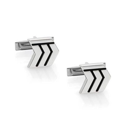 Cufflinks METROPOLITAN in steel with enamel (008_Arrow)