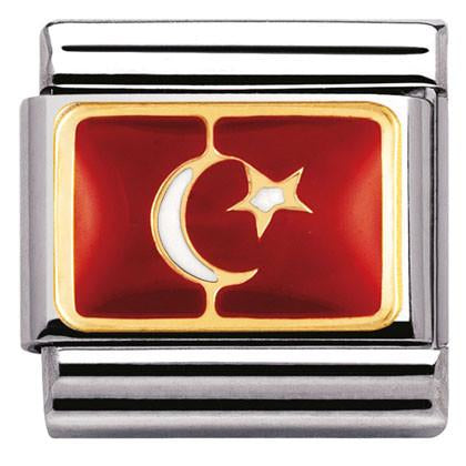 030234/20 Classic FLAG, s.steel, enamel,18ct gold Turkey