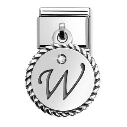 331809/23D Composable Classic LETTERS in stainless steel and silver CHARMS 925 oxy. (23_W)