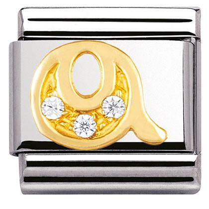 030301/17 Classic LETTERS,S/Steel,18k gold,CZ Letter Q