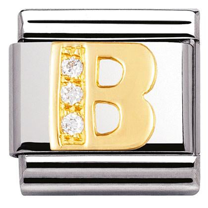 030301/02 Classic LETTERS,S/Steel,18k gold,CZ. B