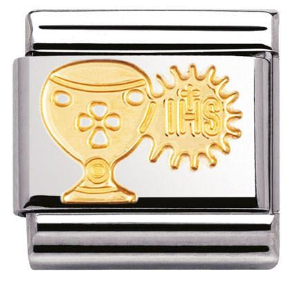 030105/02 Classic S/steel,18k gold Chalice+ Host