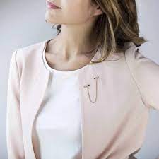 MY CHERIE Silv CZ Chain Collar Brooch 146308/010