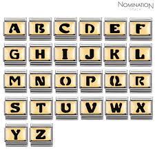 030264 Classic 18K and Enamel Letter in BLACK 030264