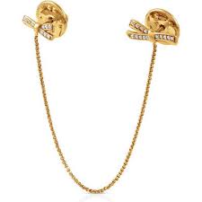 MY CHERIE Silv/YGP CZ Chain Brooch 146308/012