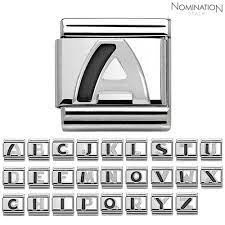 330201 Classic SILVER and Enamel Letter in BLACK 330201
