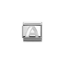 330205 Classic SILVER and Enamel Letter in WHITE 330205
