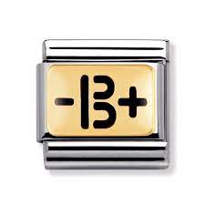 030263/04 Classic Yellow Gold Enamel Blood Type B+ Link