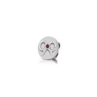 MYBONBONS plate steel 925 sterling silver and red cubic zirconia (04_Rope Bow) 065086/04